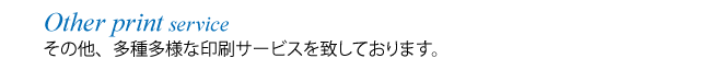 その他、多種多様な印刷サービスを致しております